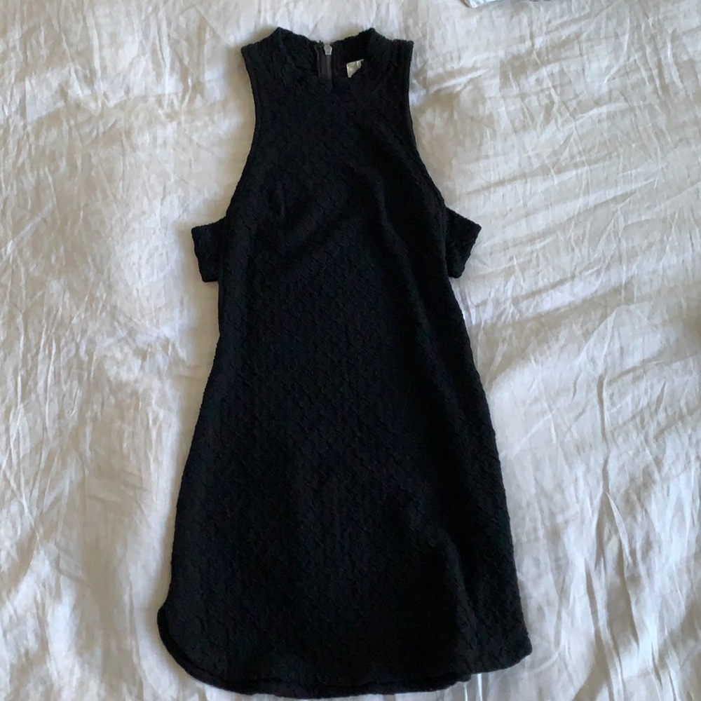 LF black textured mini dress